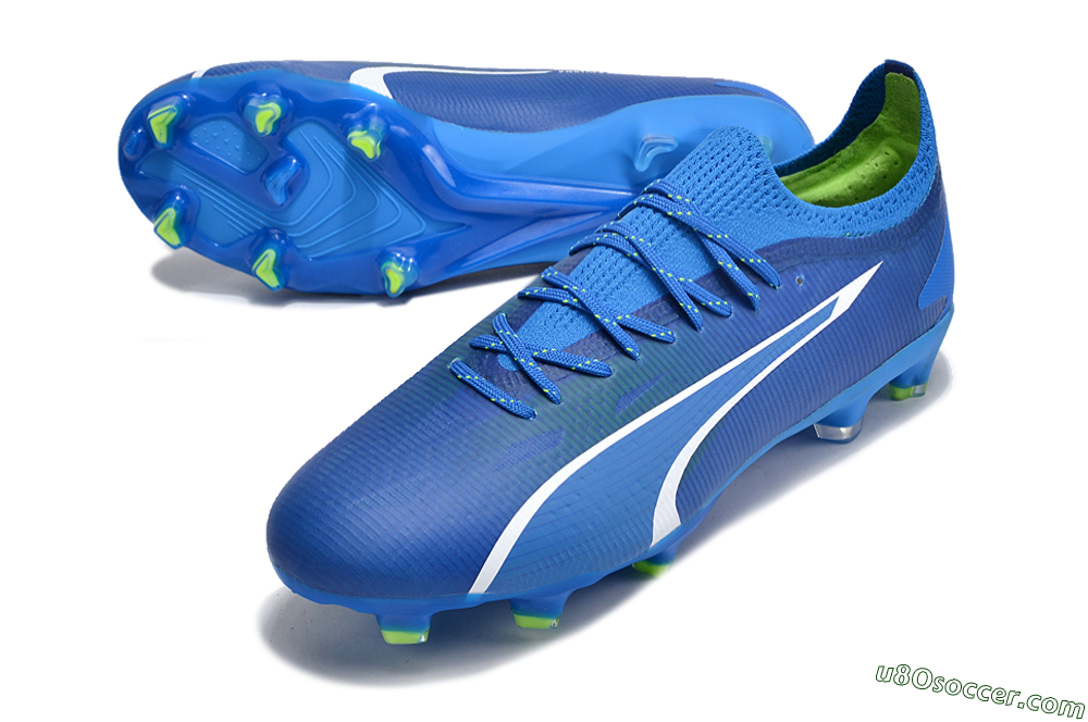 Puma Ultra Ultimate FG Firm Ground Soccer Cleats - Blue/White/Yellow 3