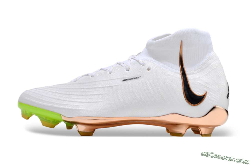 Nike Phantom Luna Elite NU FG Firm Ground Soccer Cleats - White/Black/Gold 2