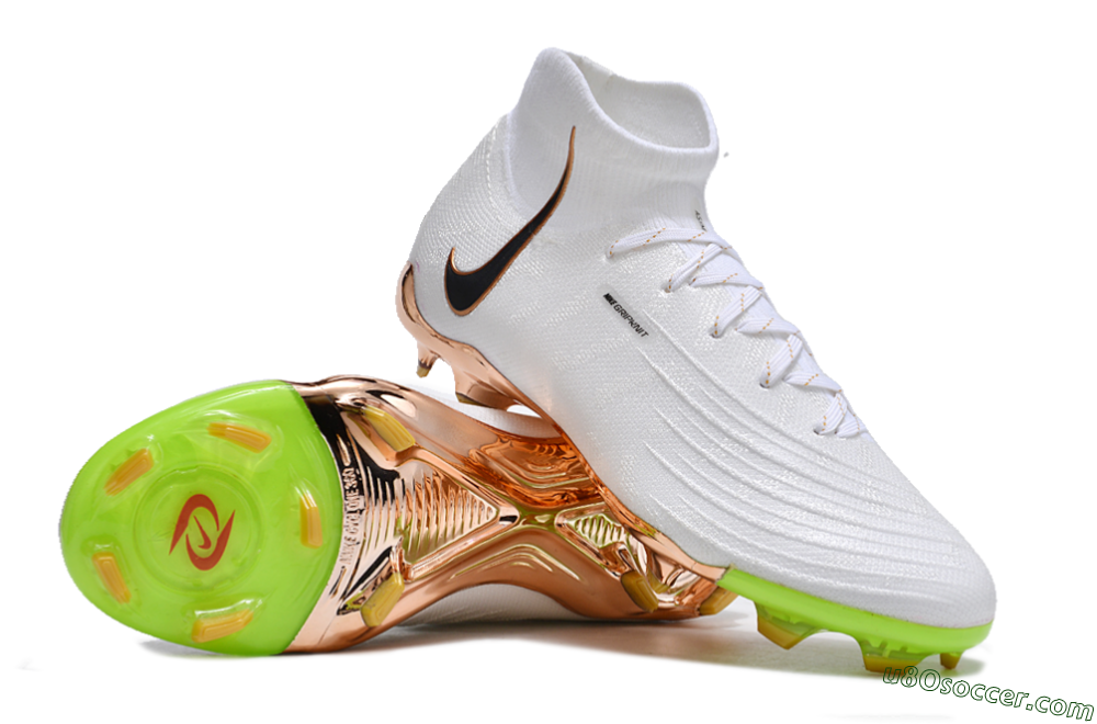 Nike Phantom Luna Elite NU FG Firm Ground Soccer Cleats - White/Black/Gold 3