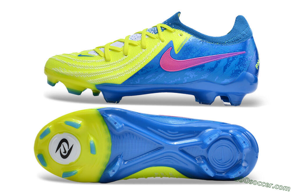 Nike Phantom Luna Elite FG Firm Ground Soccer Cleats - Yellow/Blue/Pink 0