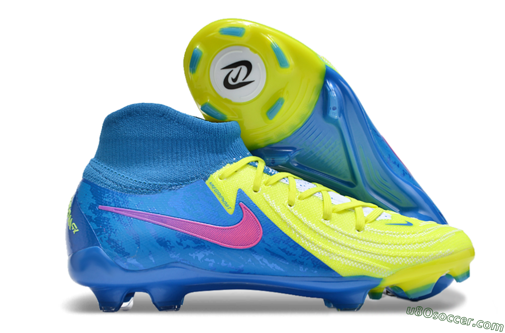 Nike Phantom Luna Elite NU FG Firm Ground Soccer Cleats - Yellow/Blue/Pink 1