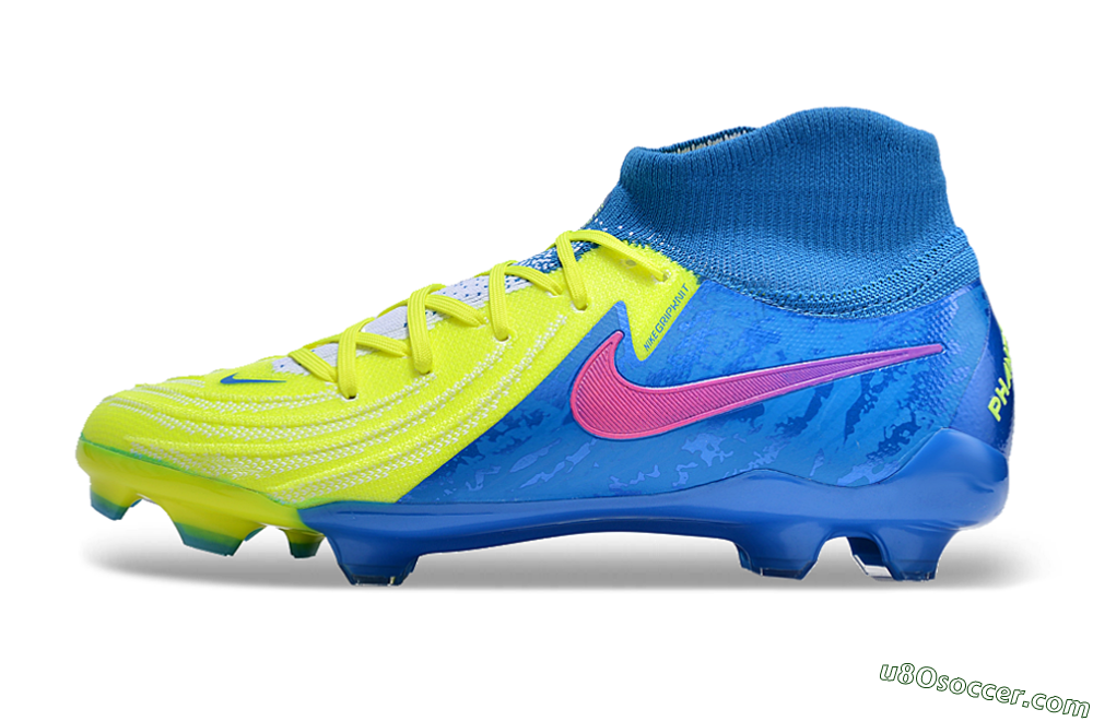 Nike Phantom Luna Elite NU FG Firm Ground Soccer Cleats - Yellow/Blue/Pink 2