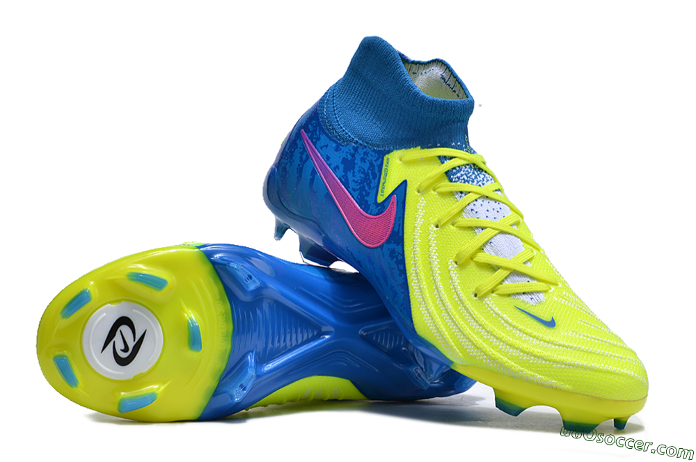 Nike Phantom Luna Elite NU FG Firm Ground Soccer Cleats - Yellow/Blue/Pink 3