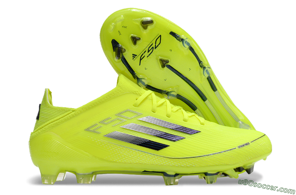 Adidas F50 Adizero FG Firm Ground Soccer Cleats - Yellow/Blue 1