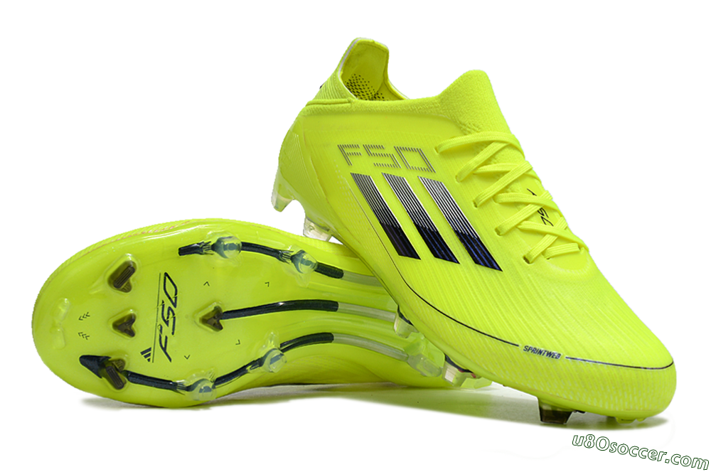 Adidas F50 Adizero FG Firm Ground Soccer Cleats - Yellow/Blue 3