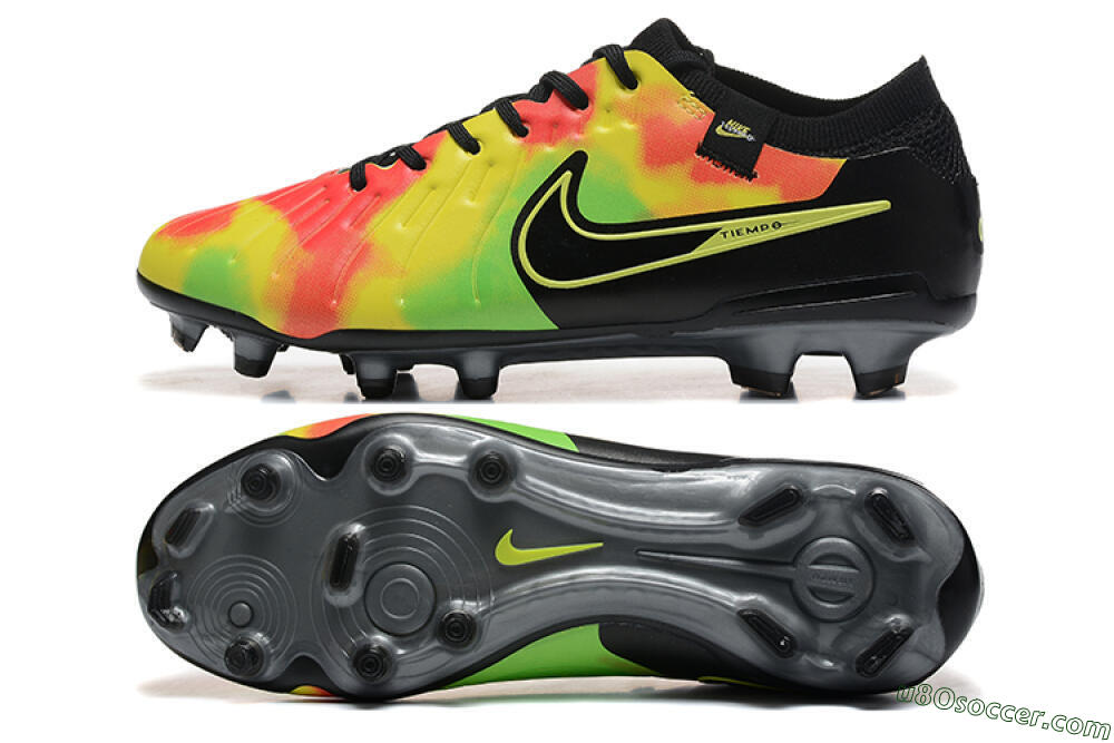 Nike Tiempo Legend 10 Elite FG Firm Ground Soccer Cleats - Black/Rainbow 0