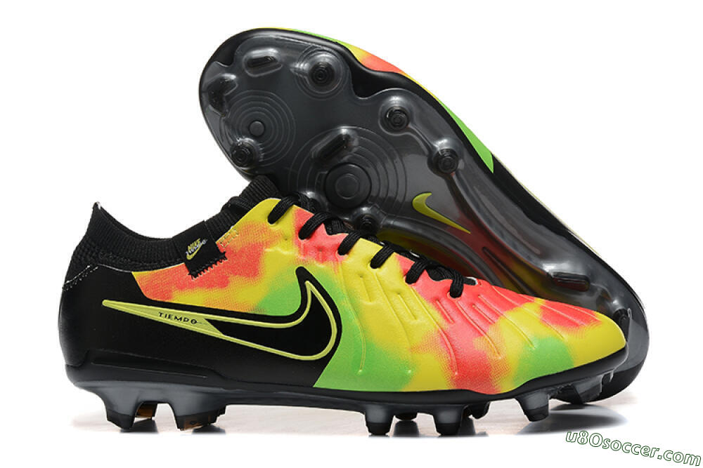 Nike Tiempo Legend 10 Elite FG Firm Ground Soccer Cleats - Black/Rainbow 1
