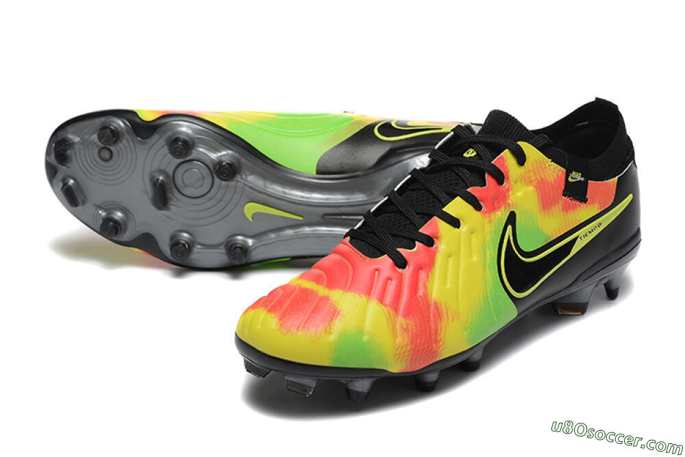 Nike Tiempo Legend 10 Elite FG Firm Ground Soccer Cleats - Black/Rainbow 3