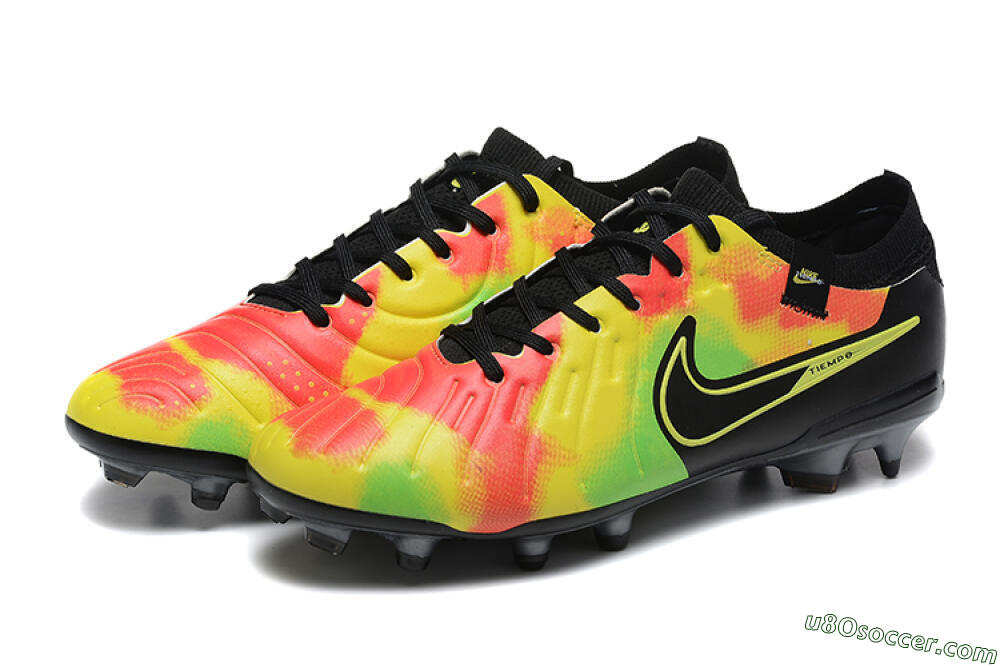 Nike Tiempo Legend 10 Elite FG Firm Ground Soccer Cleats - Black/Rainbow 5