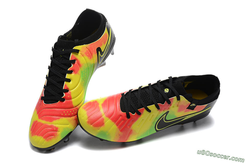 Nike Tiempo Legend 10 Elite FG Firm Ground Soccer Cleats - Black/Rainbow 6