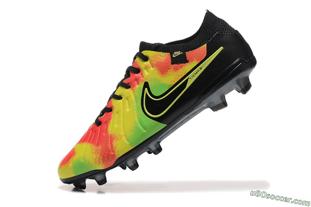 Nike Tiempo Legend 10 Elite FG Firm Ground Soccer Cleats - Black/Rainbow 8