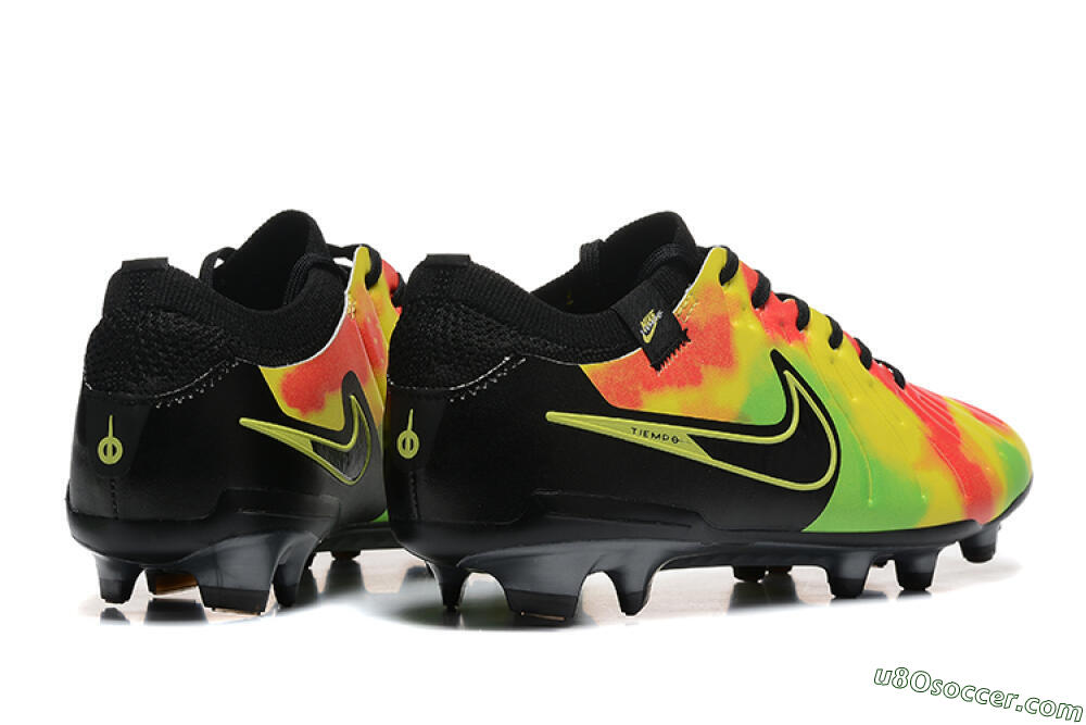 Nike Tiempo Legend 10 Elite FG Firm Ground Soccer Cleats - Black/Rainbow 9