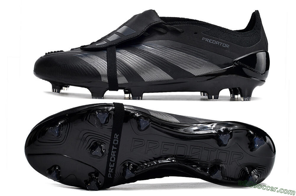 Adidas Predator Elite Foldover Tongue FG Firm Ground Soccer Cleats - Black/Silver/Blue 0