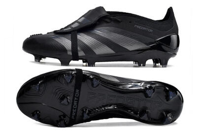 Adidas Predator Elite Foldover Tongue FG Firm Ground Soccer Cleats - Black/Silver/Blue