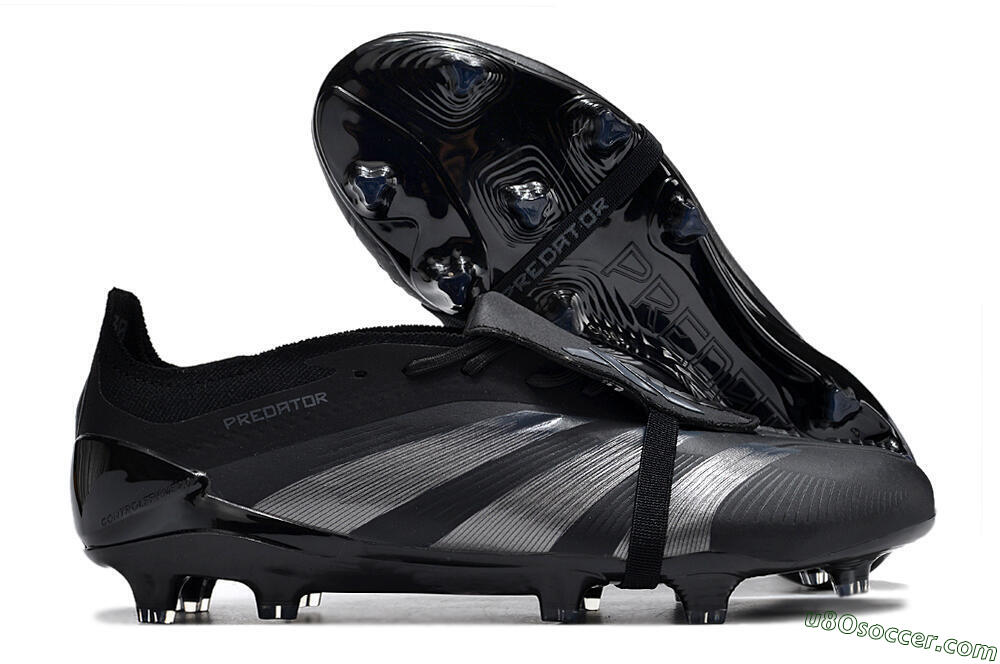 Adidas Predator Elite Foldover Tongue FG Firm Ground Soccer Cleats - Black/Silver/Blue 1