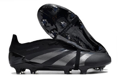 Adidas Predator Elite Foldover Tongue FG Firm Ground Soccer Cleats - Black/Silver/Blue