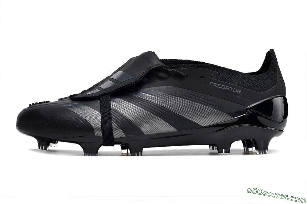 Adidas Predator Elite Foldover Tongue FG Firm Ground Soccer Cleats - Black/Silver/Blue 2