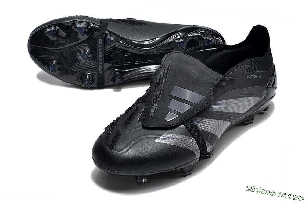 Adidas Predator Elite Foldover Tongue FG Firm Ground Soccer Cleats - Black/Silver/Blue 3