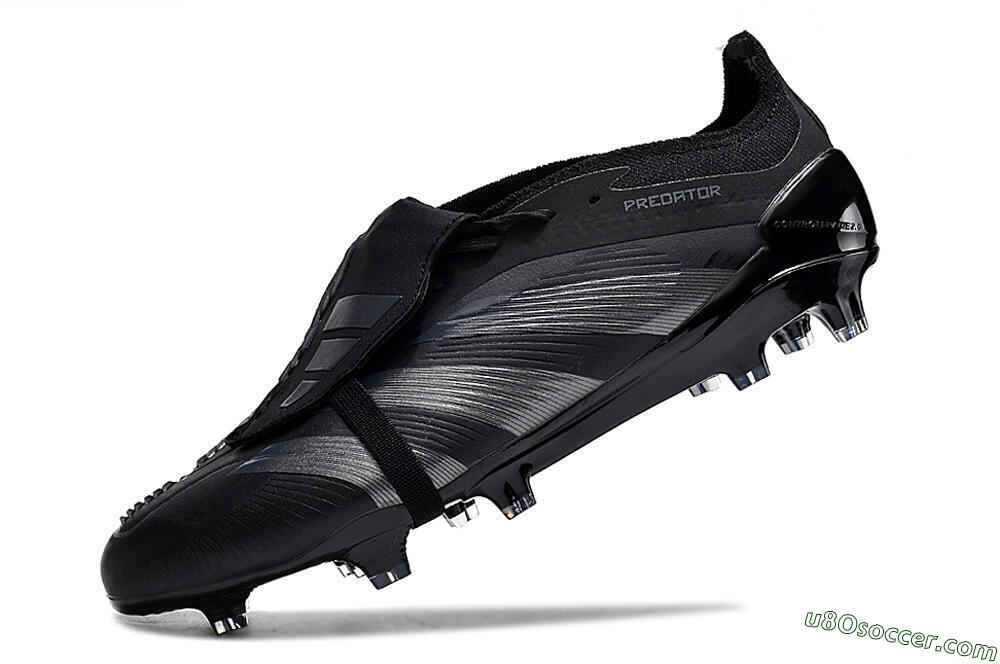 Adidas Predator Elite Foldover Tongue FG Firm Ground Soccer Cleats - Black/Silver/Blue 5