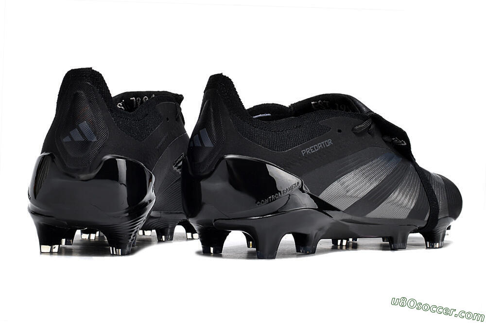 Adidas Predator Elite Foldover Tongue FG Firm Ground Soccer Cleats - Black/Silver/Blue 6