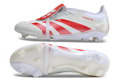 Adidas Predator Elite Foldover Tongue FG Firm Ground Soccer Cleats - Beige/Red/White