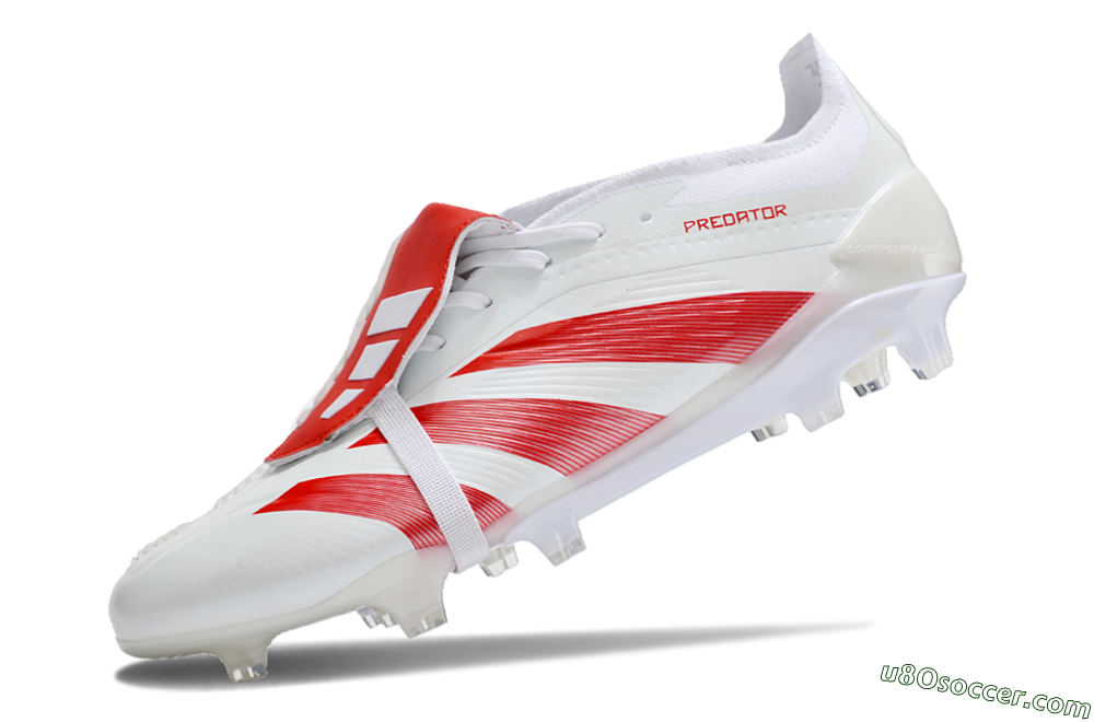 Adidas Predator Elite Foldover Tongue FG Firm Ground Soccer Cleats - Beige/Red/White 5