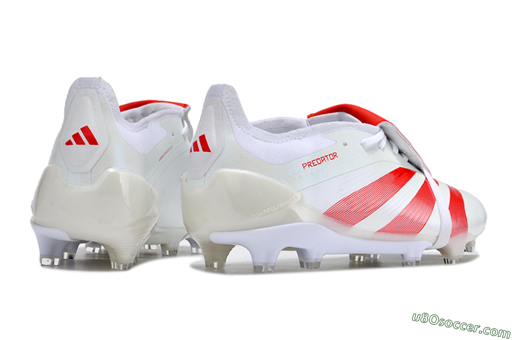 Adidas Predator Elite Foldover Tongue FG Firm Ground Soccer Cleats - Beige/Red/White 6