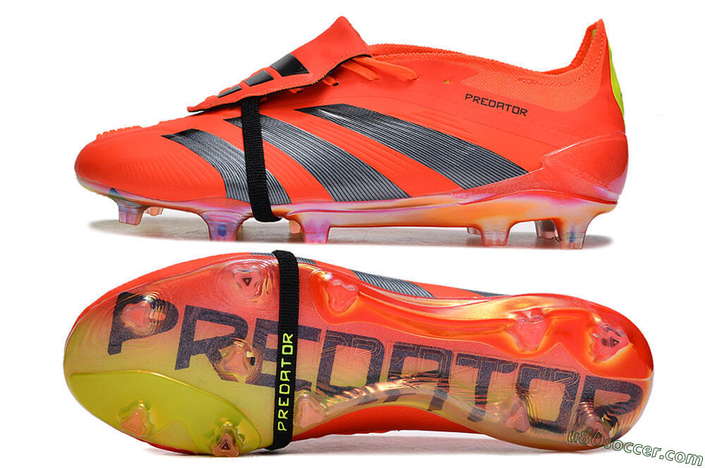 Adidas Predator Elite Foldover Tongue FG Firm Ground Soccer Cleats - Red/Black/Yellow 0