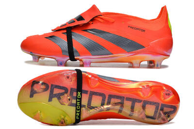 Adidas Predator Elite Foldover Tongue FG Firm Ground Soccer Cleats - Red/Black/Yellow