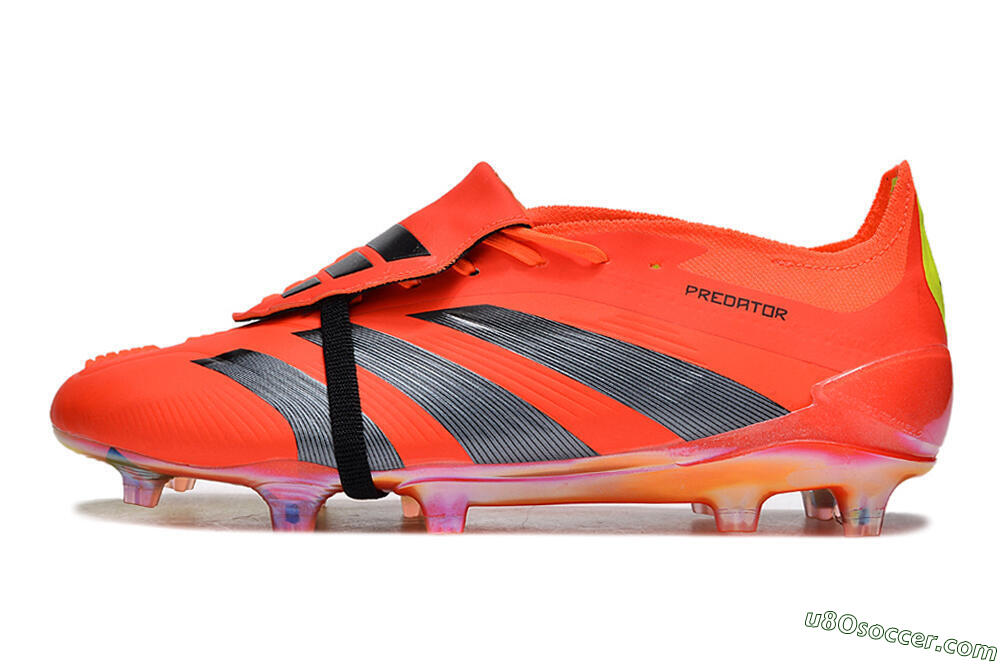 Adidas Predator Elite Foldover Tongue FG Firm Ground Soccer Cleats - Red/Black/Yellow 2