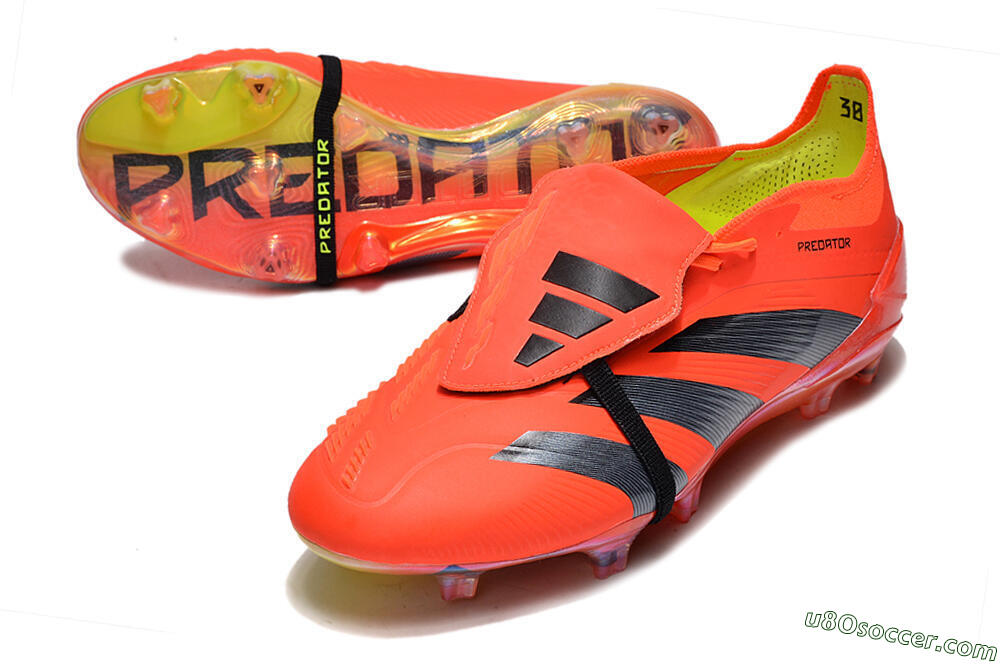Adidas Predator Elite Foldover Tongue FG Firm Ground Soccer Cleats - Red/Black/Yellow 3