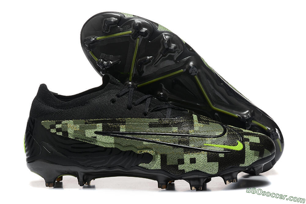 Nike Phantom GX Elite FG Firm Ground Soccer Cleats - Black/Camo/Yellow 1