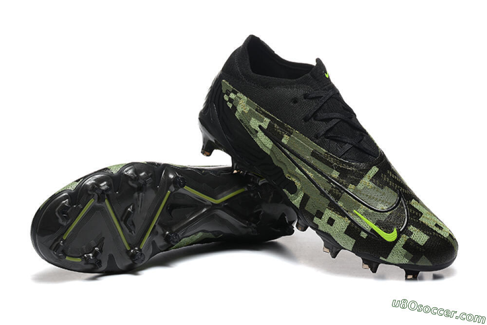 Nike Phantom GX Elite FG Firm Ground Soccer Cleats - Black/Camo/Yellow 4