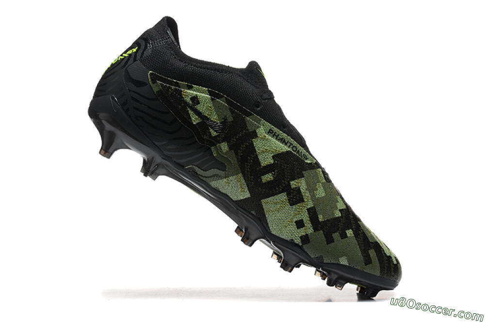 Nike Phantom GX Elite FG Firm Ground Soccer Cleats - Black/Camo/Yellow 7