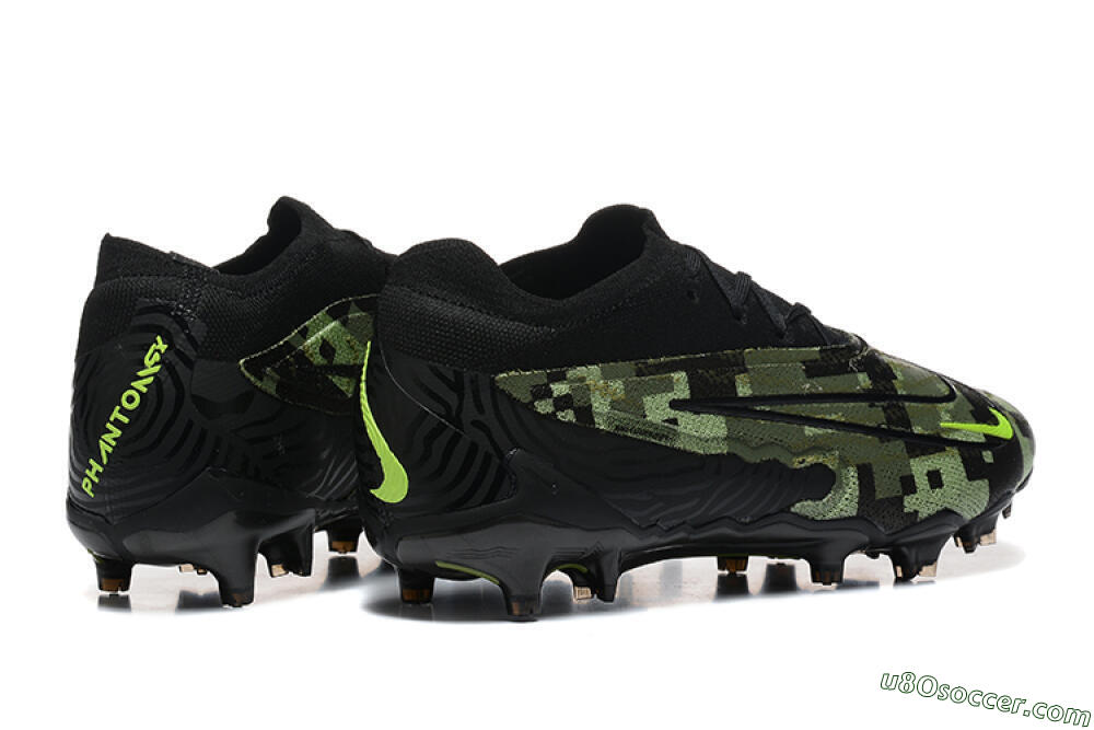 Nike Phantom GX Elite FG Firm Ground Soccer Cleats - Black/Camo/Yellow 9