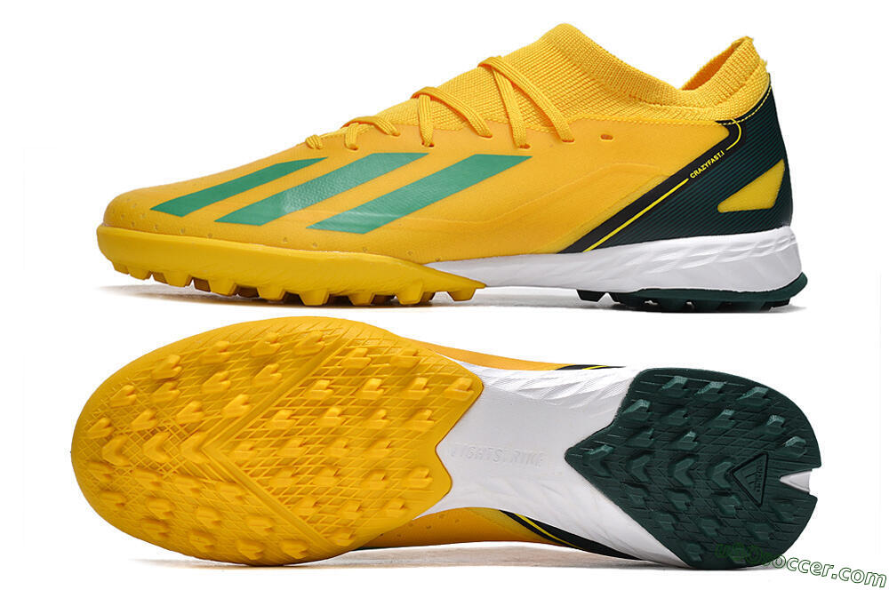 Adidas X Crazyfast.3 TF Artificial Turf Soccer Shoes - Yellow/Blue/White 0