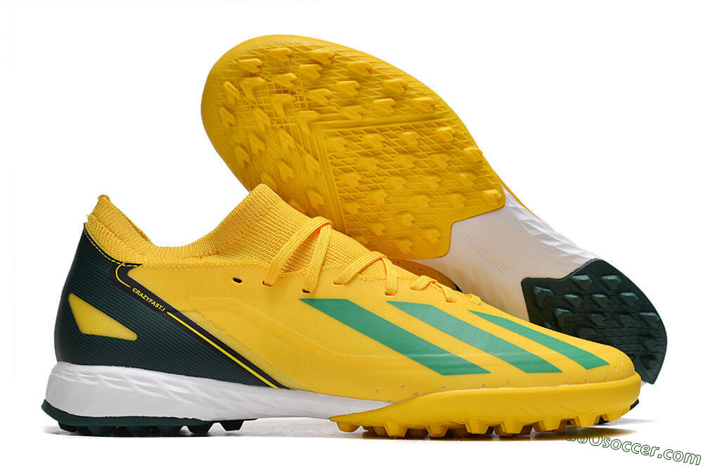 Adidas X Crazyfast.3 TF Artificial Turf Soccer Shoes - Yellow/Blue/White 1