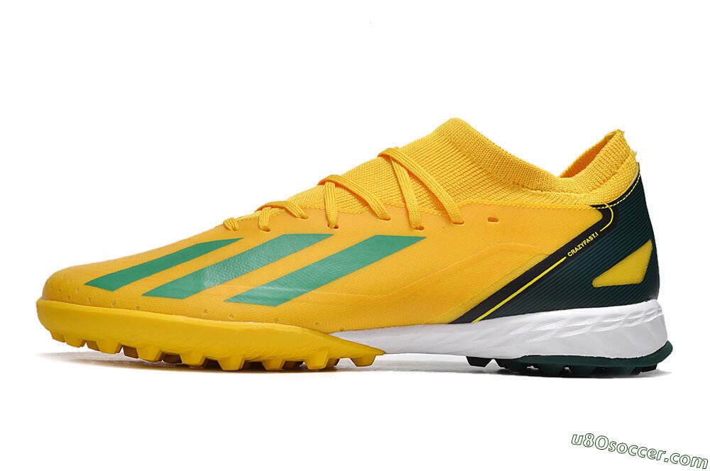 Adidas X Crazyfast.3 TF Artificial Turf Soccer Shoes - Yellow/Blue/White 2