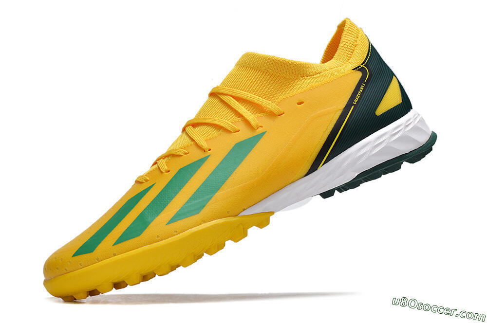 Adidas X Crazyfast.3 TF Artificial Turf Soccer Shoes - Yellow/Blue/White 5