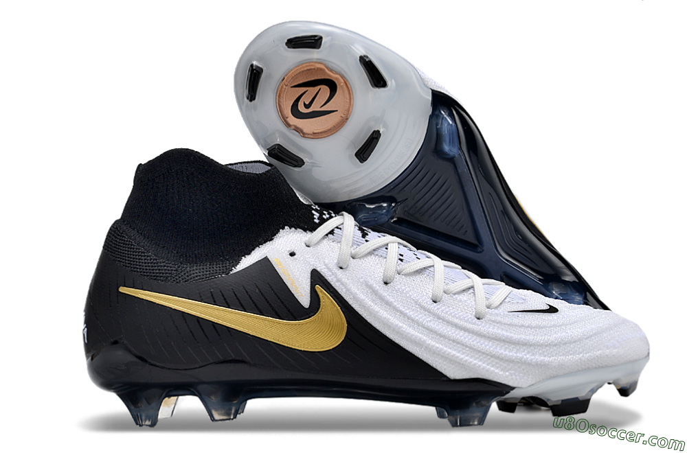 Nike Phantom Luna Elite NU FG Firm Ground Soccer Cleats - White/Black/Gold 1