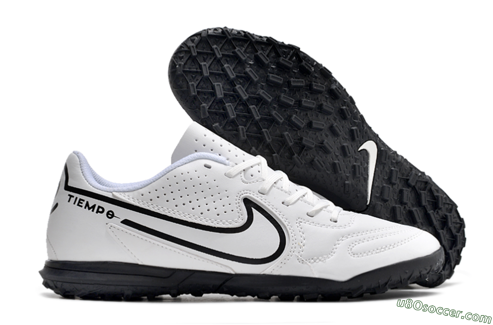 Nike Tiempo Legend 9 Club TF Artificial Turf Soccer Shoes - White/Black 1