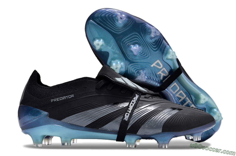 Adidas Predator Elite Foldover Tongue FG Firm Ground Soccer Cleats - Black/Silver/Jade 1