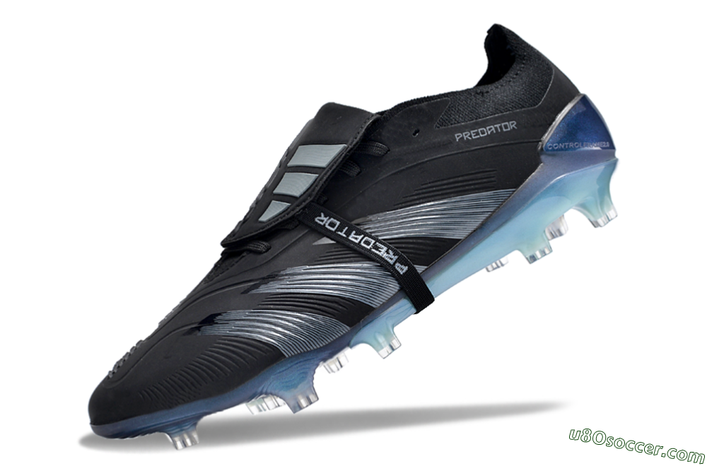 Adidas Predator Elite Foldover Tongue FG Firm Ground Soccer Cleats - Black/Silver/Jade 5