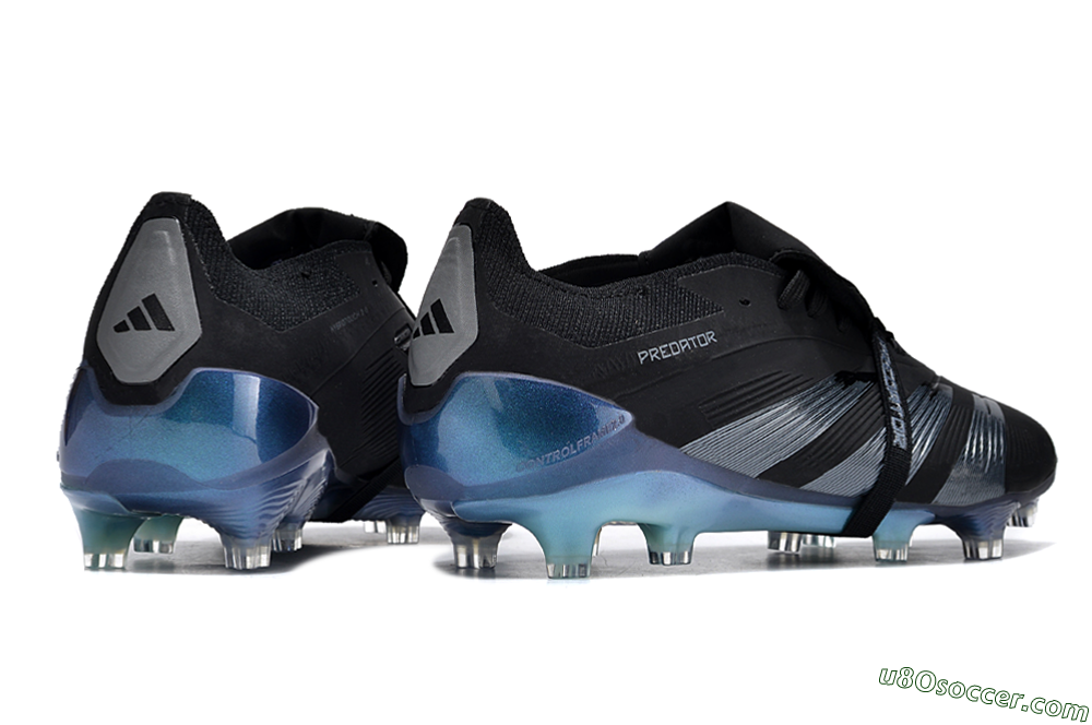 Adidas Predator Elite Foldover Tongue FG Firm Ground Soccer Cleats - Black/Silver/Jade 6