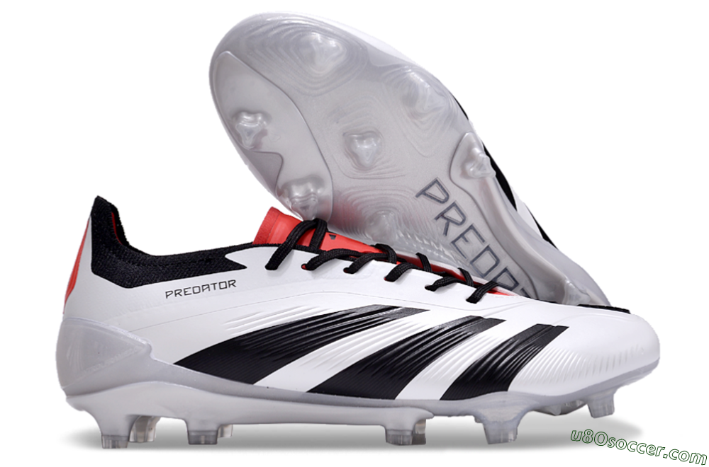 Adidas Predator Accuracy 2024 FG Firm Ground Soccer Cleats - White/Black/Red 1