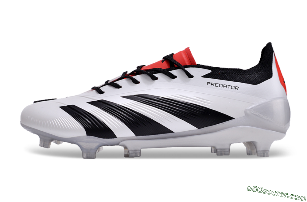 Adidas Predator Accuracy 2024 FG Firm Ground Soccer Cleats - White/Black/Red 2