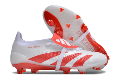 Adidas Predator Elite Foldover Tongue FG Firm Ground Soccer Cleats - White/Red