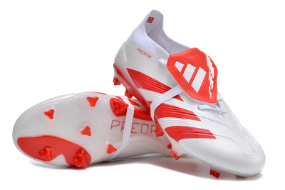 Adidas Predator Elite Foldover Tongue FG Firm Ground Soccer Cleats - White/Red