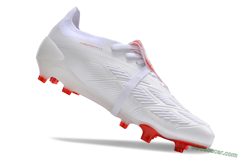 Adidas Predator Elite Foldover Tongue FG Firm Ground Soccer Cleats - White/Red 4