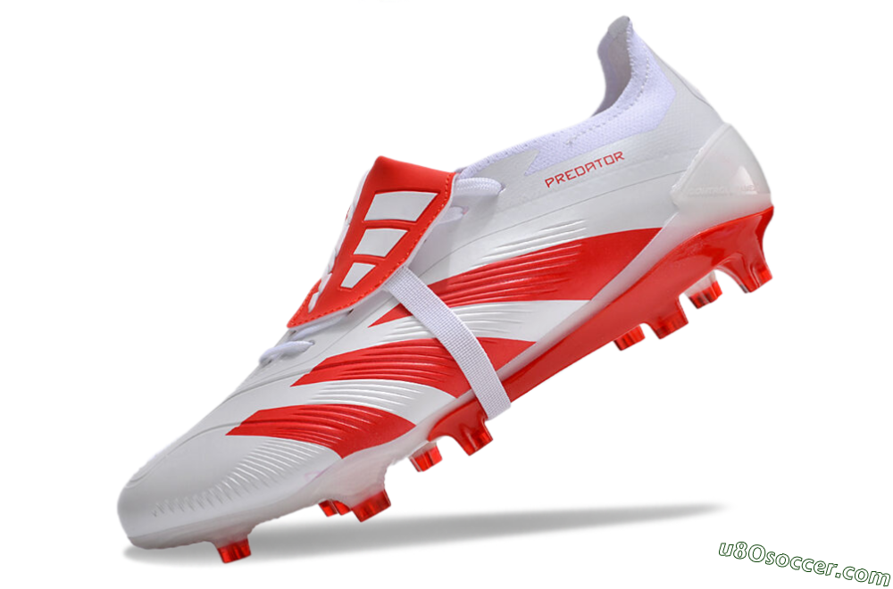 Adidas Predator Elite Foldover Tongue FG Firm Ground Soccer Cleats - White/Red 5
